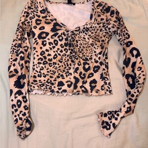 Forever 21 Leopard Print Long Sleeve Top